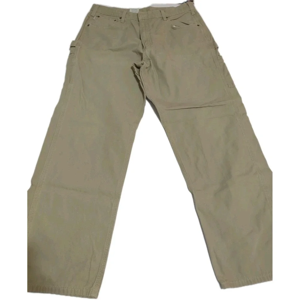 Carhartt Mens 38x34 Dark Khaki Loose Fit Canvas Carpenter 36x32 B159 GKH